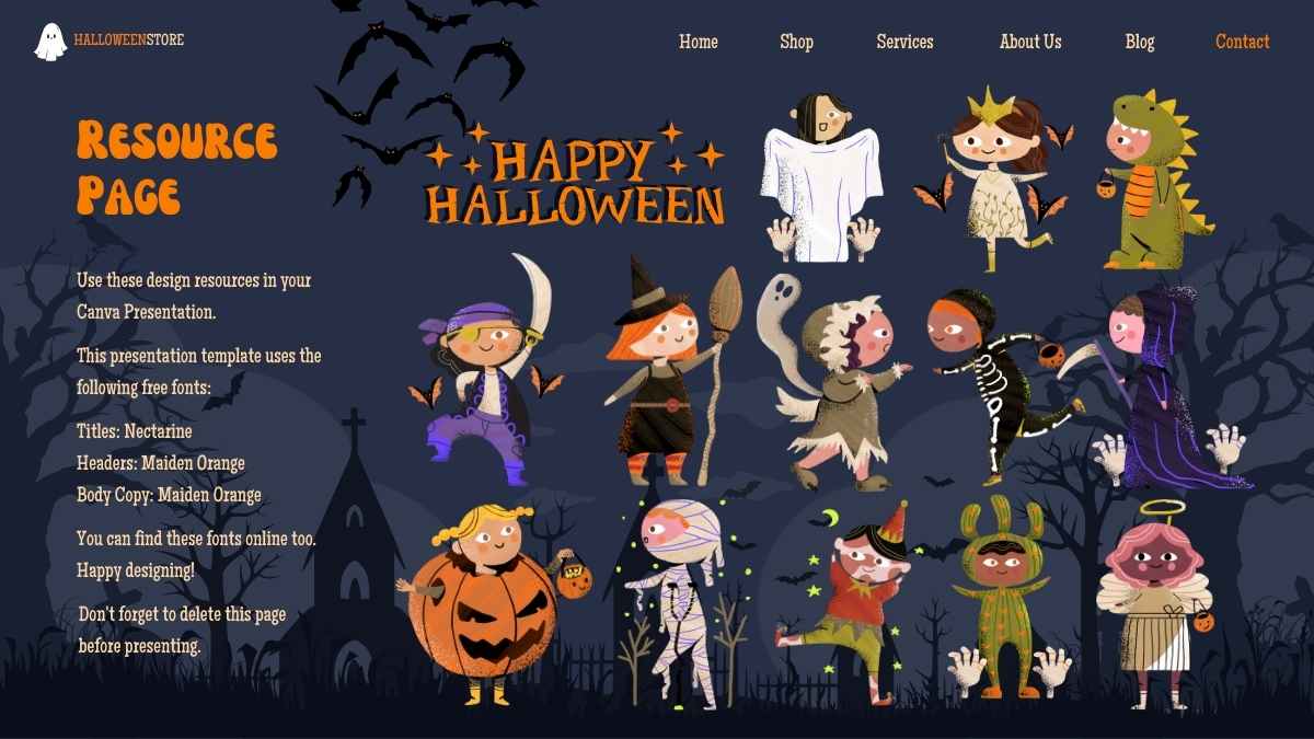 Design de Slides para Website de Loja Online de Halloween - deslizar 15