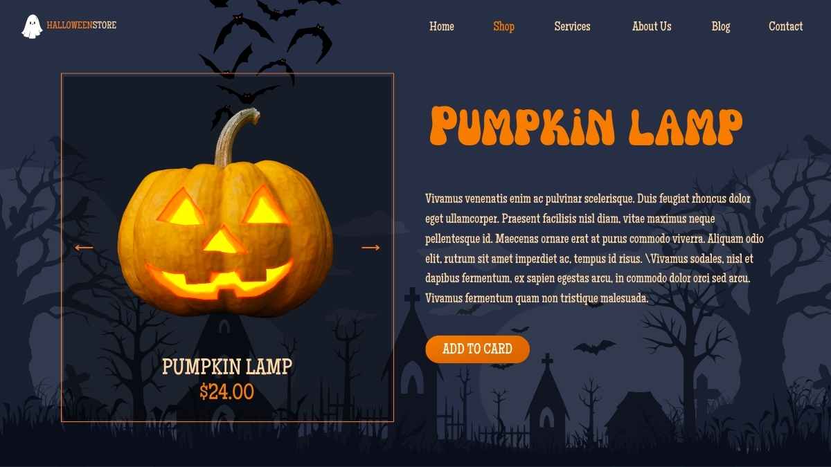 Halloween Online Store Website Design Slides - slide 5