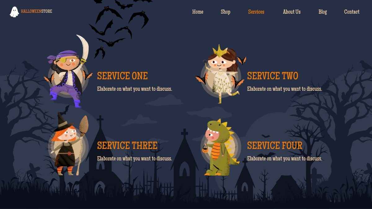 Halloween Online Store Website Design Slides - slide 6