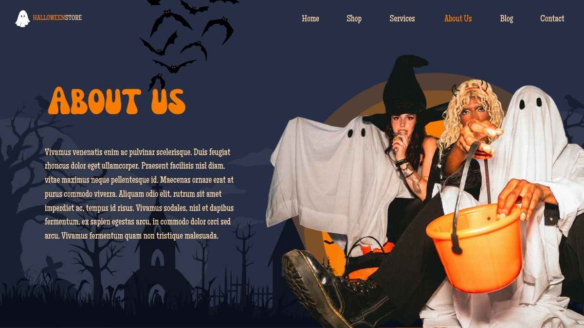 Design de Slides para Website de Loja Online de Halloween - deslizar 8