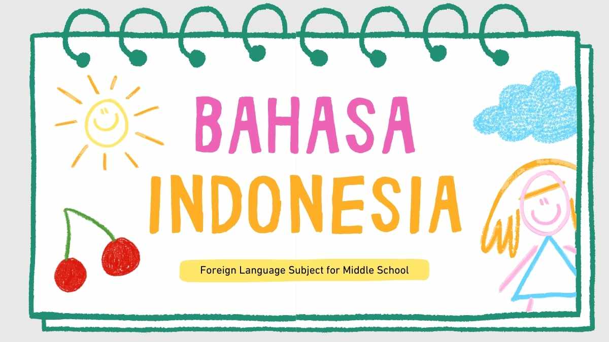 Hand-drawn Bahasa Indonesia Foreign Language Subject for Middle School - slide 1