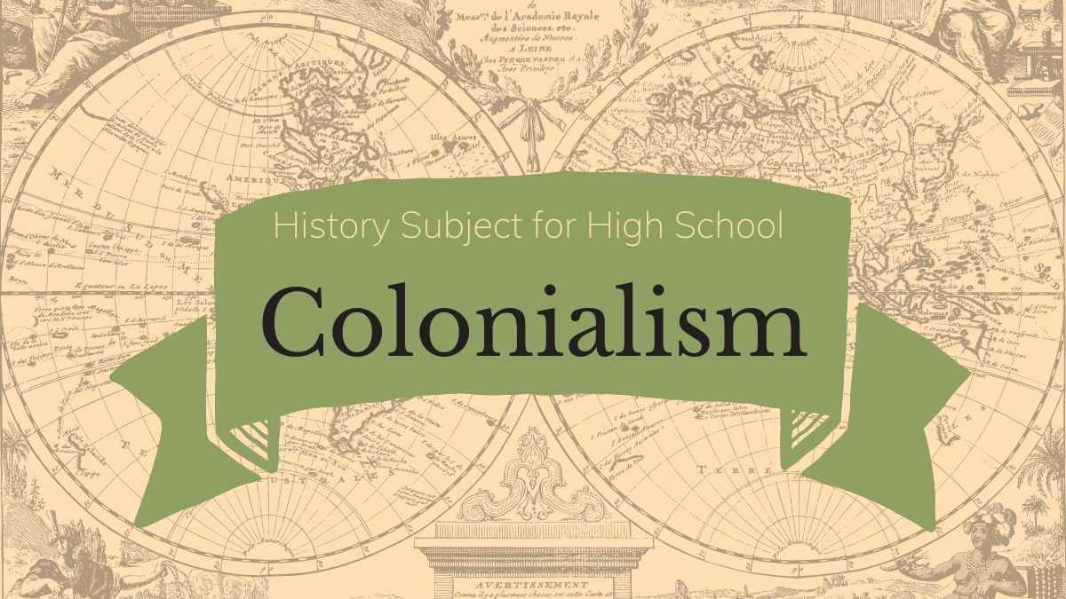 Matéria de História para o Ensino Médio Colonialismo Apresentações Educacionais Vintage em Bege e Marrom - deslizar 1