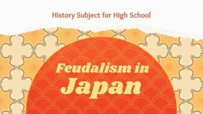 História para o Ensino Médio: Feudalismo no Japão – Slides Educativos Ilustrativos em Marrom