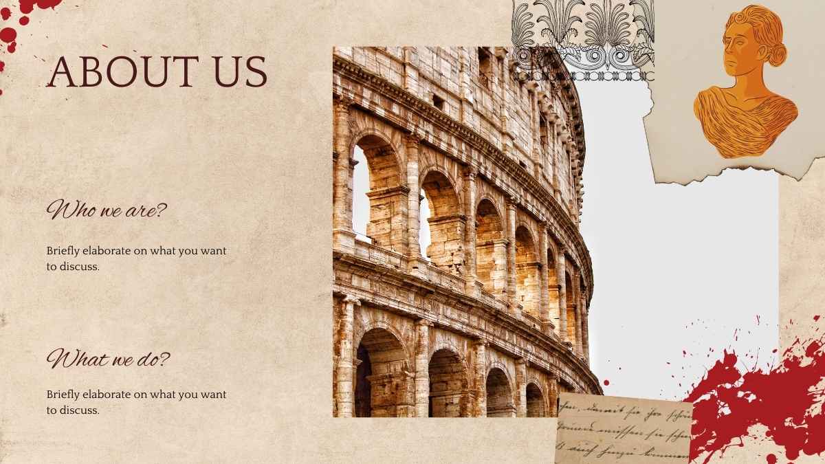 Materia de Historia para la Secundaria: Plantillas Educativas de Libro de Recortes del Imperio Romano en Tono Marrón - diapositiva 7