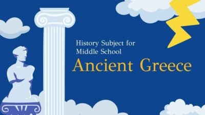 Materia de Historia para Secundaria: Antigua Grecia – Plantillas Educativas Ilustrativas en Azul