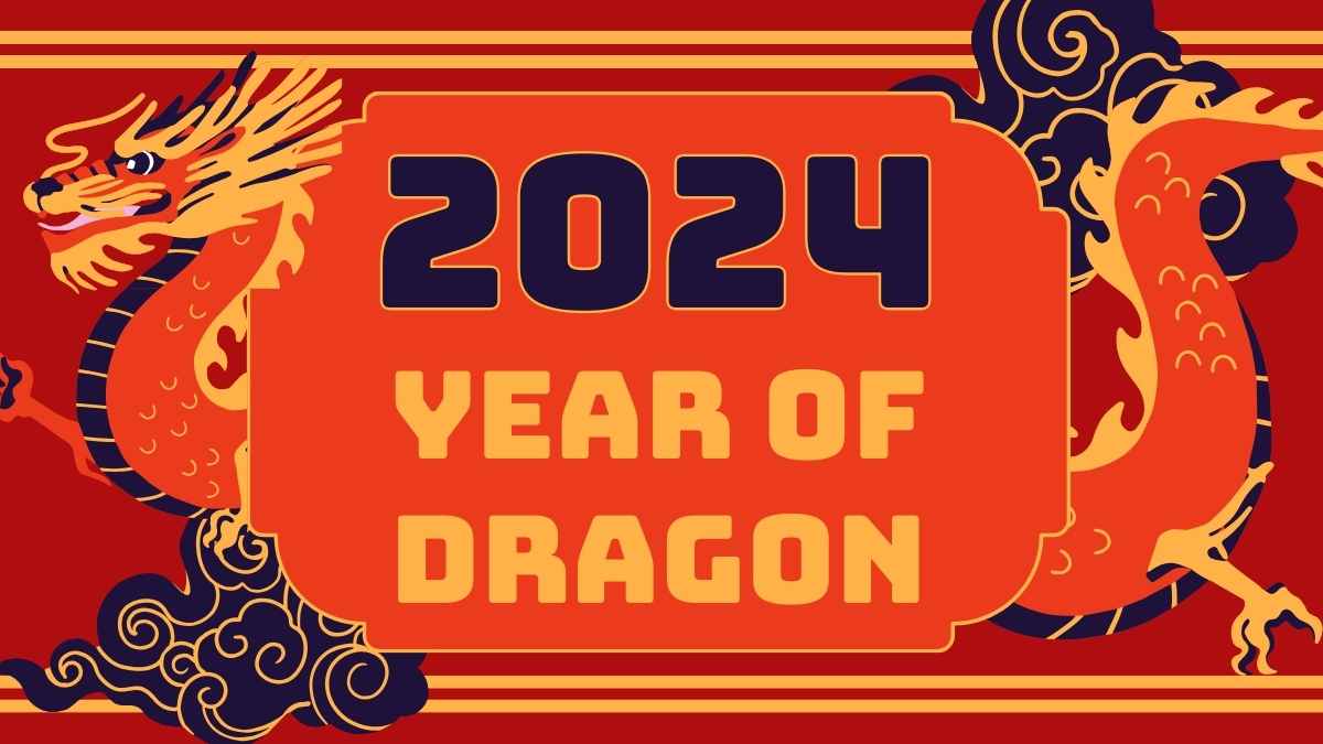 イラスト入り2024年ドラゴン年スライド✨ - slide 1