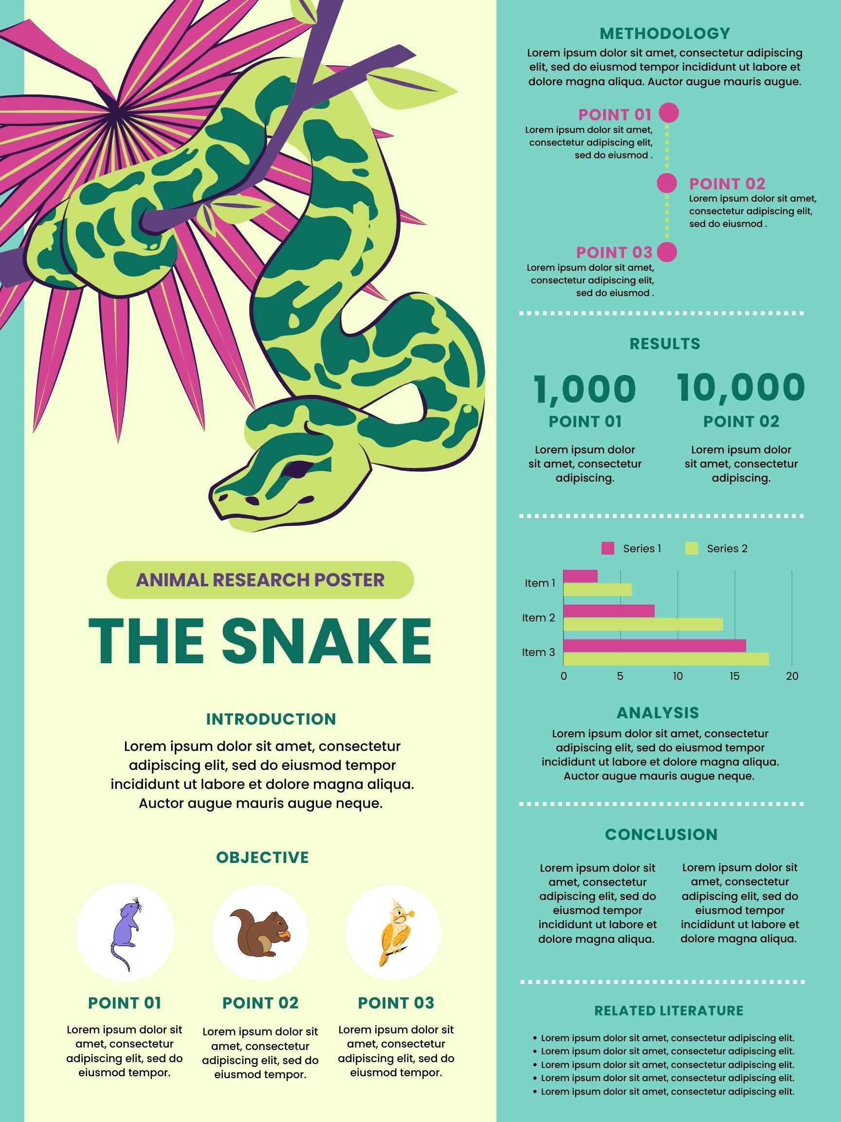 Illustrated Animal Research Poster - diapositiva 2