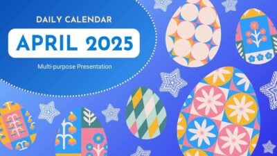 Illustrated April 2025 Daily Calendar Slides