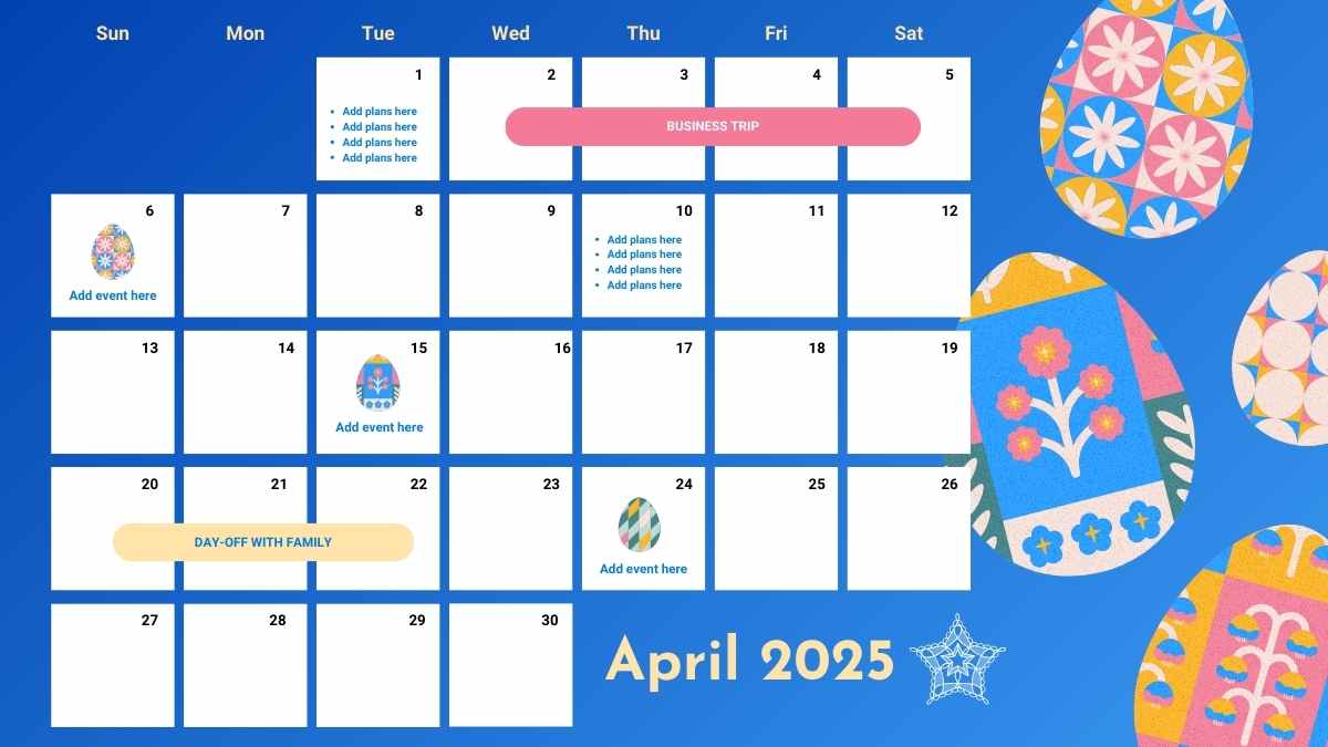 Slide Kalender Harian Bergambar April yang Memikat - slide 4