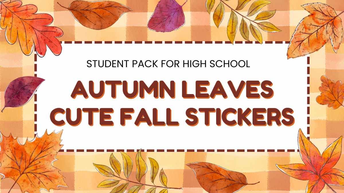 Illustrated Autumn Leaves Cute Fall Stickers – Student Pack for High School - slide 1