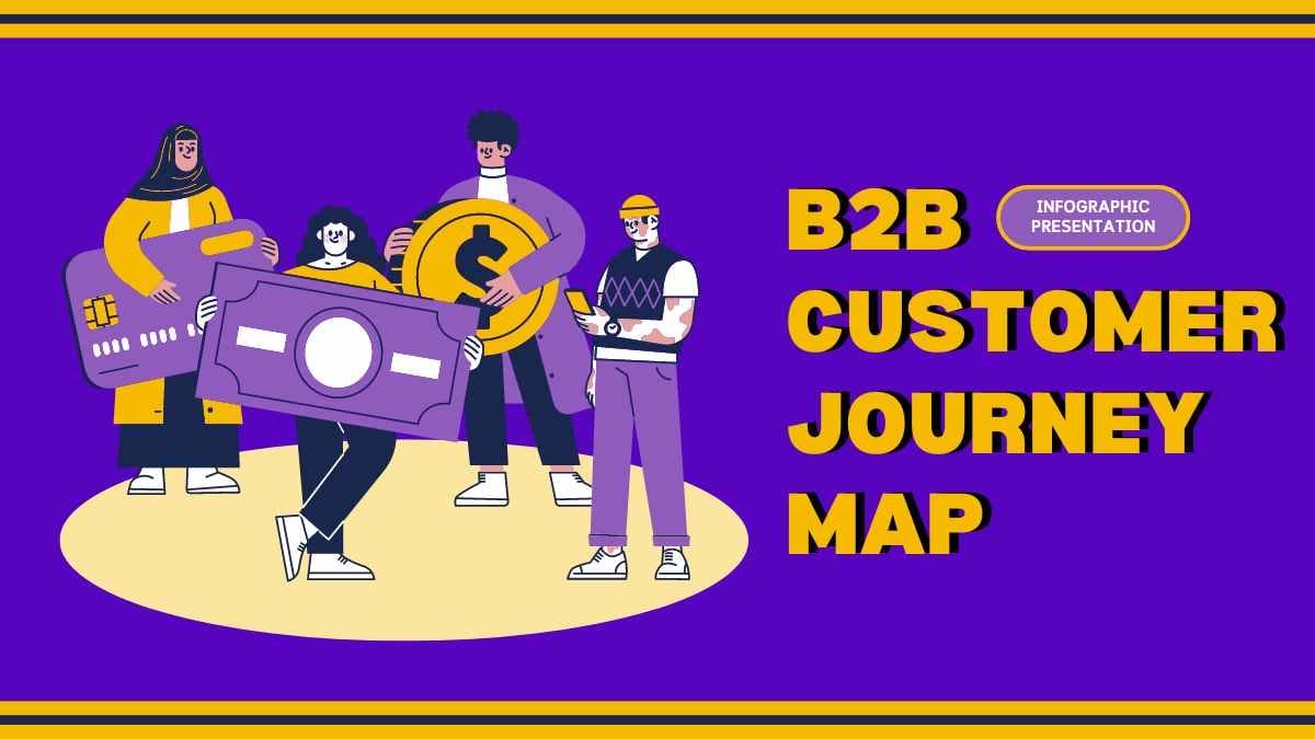 Illustrated B2B Customer Journey Map Infographic - slide 1