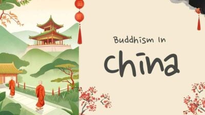 Slides Carnival Google Slides and PowerPoint Template Illustrated Buddhism In China Slides 1