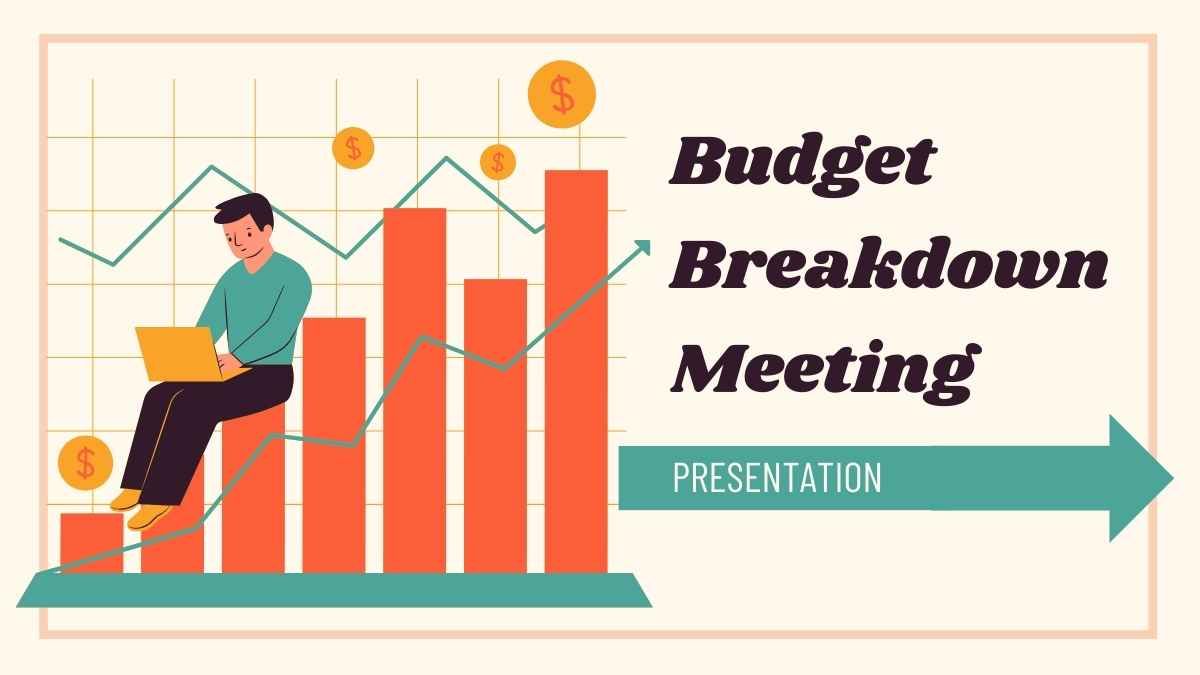 Clean Illustrated Budget Breakdown Meeting Slides - slide 1