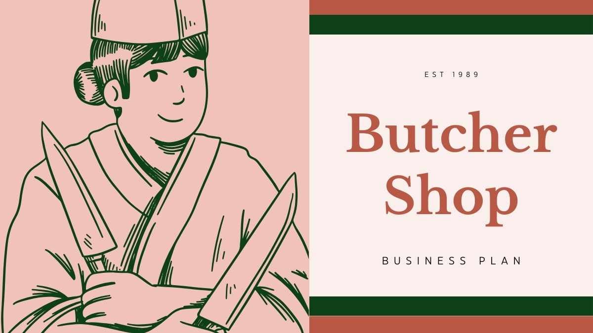 Illustrated Butcher Shop Business Plan Slides - slide 1