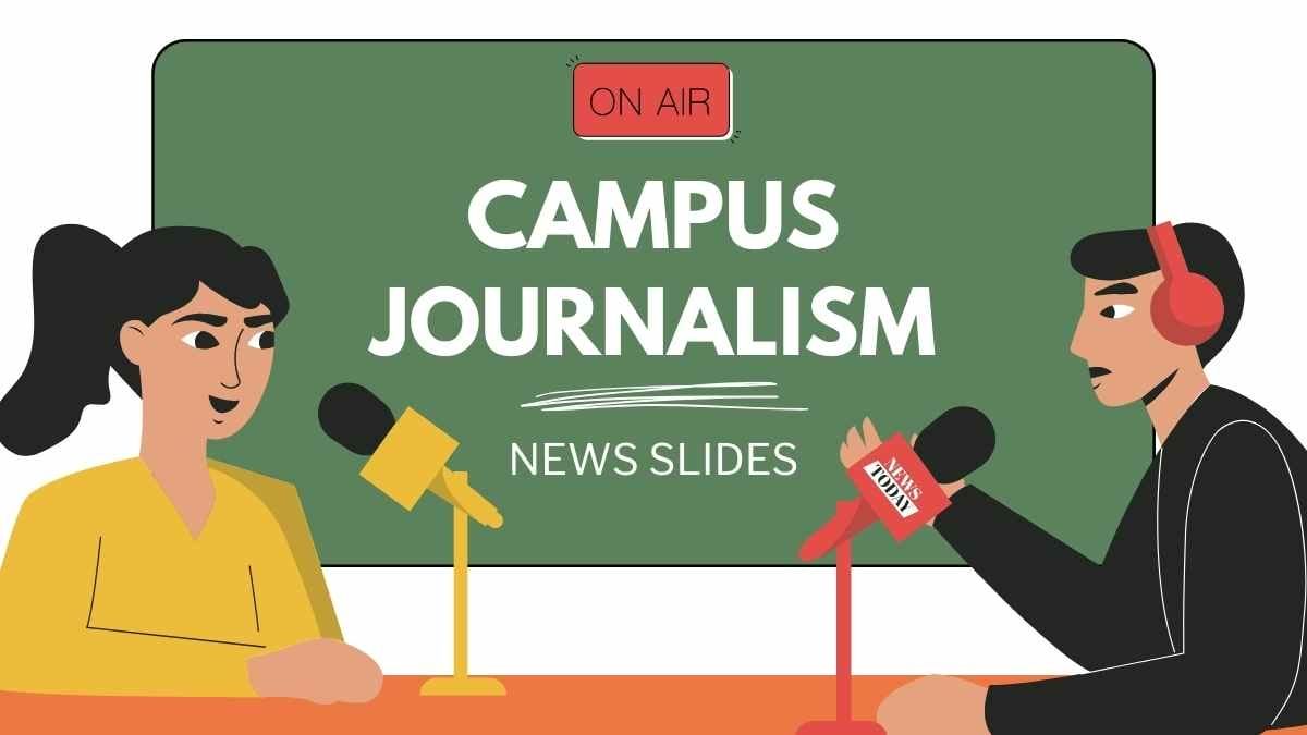 Illustrated Campus Journalism News Slides - slide 1