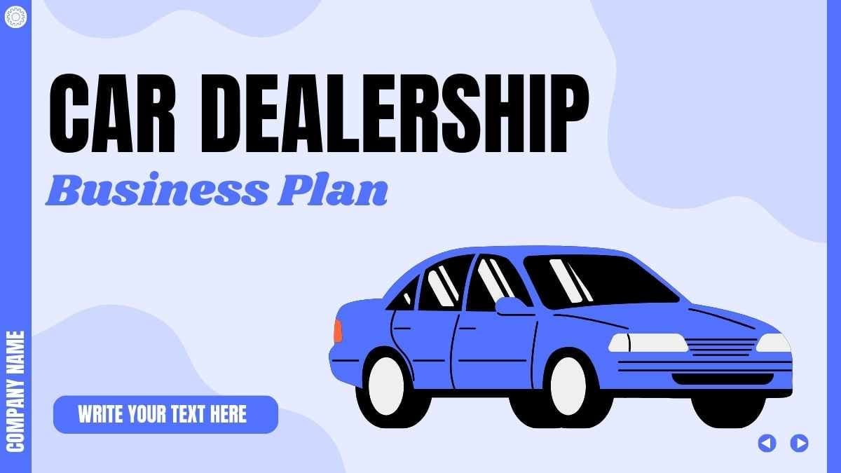 Illustrated Car Dealership Business Plan - slide 1