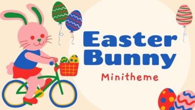 Illustrated Cartoon Easter Bunny Minitheme Slides