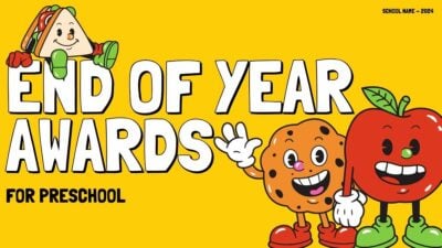 Plantillas Ilustradas de Dibujos Animados para Premios de Fin de Año en Preescolar