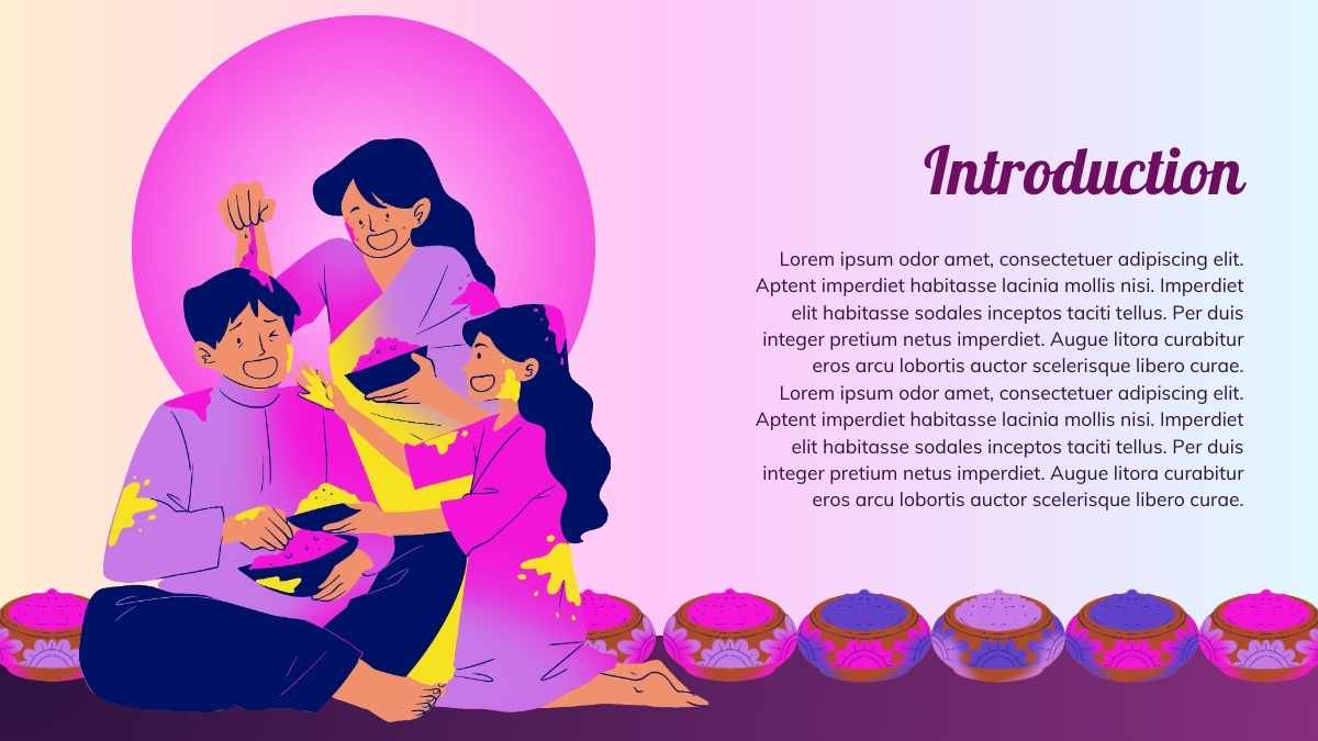 Illustrated Celebrating Holi Lesson For School Slides - slide 3