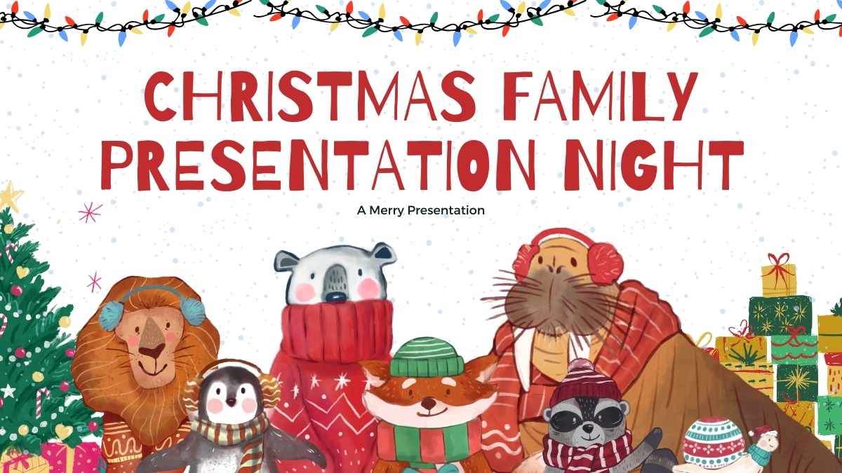 Illustrated Christmas Family Night Slides - slide 1