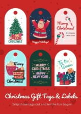 Slides Carnival Google Slides and PowerPoint Template Illustrated Christmas Gift Tags and Labels 1