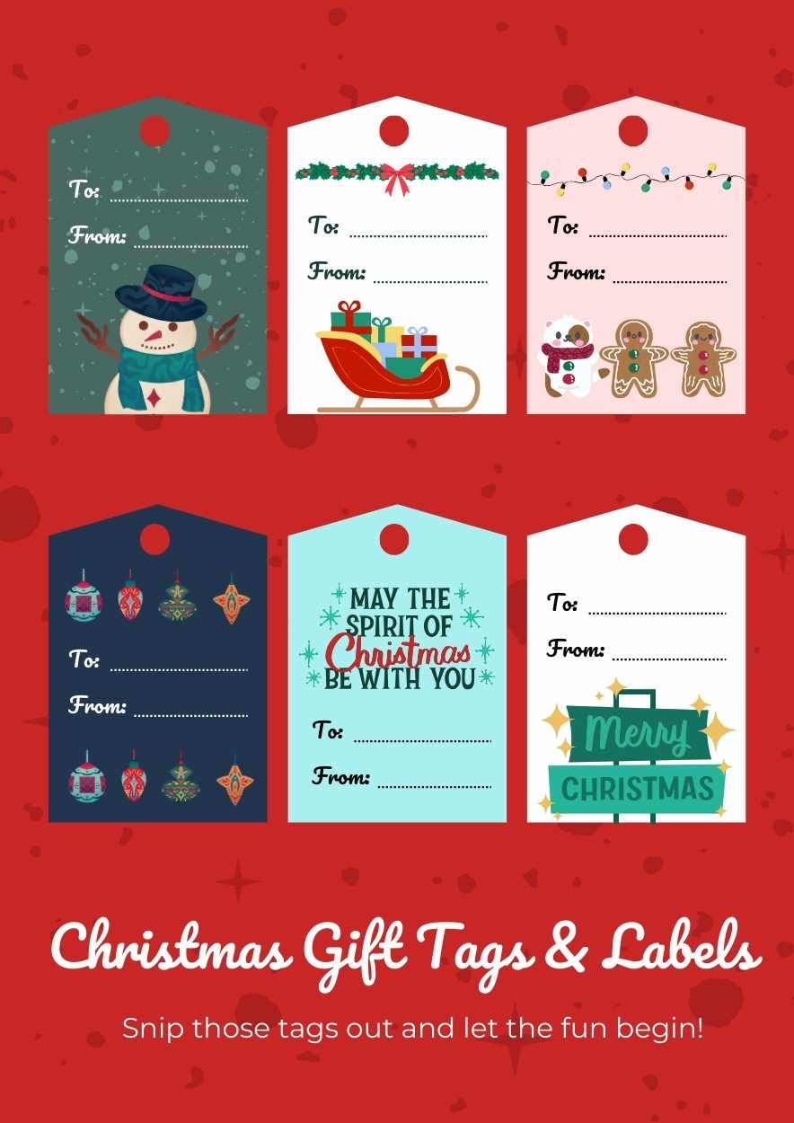 Illustrated Christmas Gift Tags and Labels - slide 2