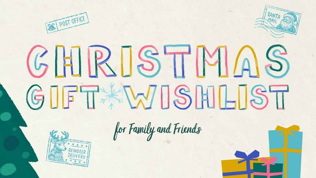 Illustrated Christmas Gift Wishlist Presentation for Family and Friends - slide 1