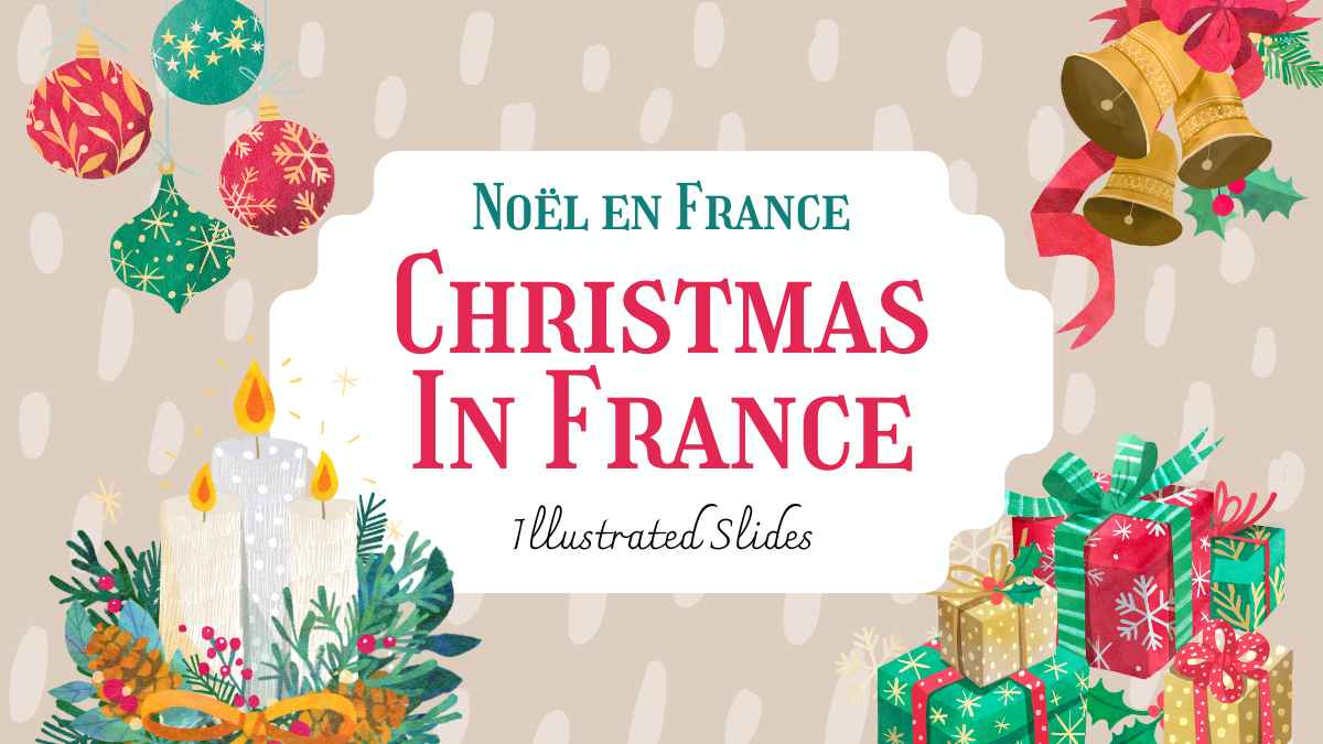 Illustrated Christmas In France Slides - slide 1