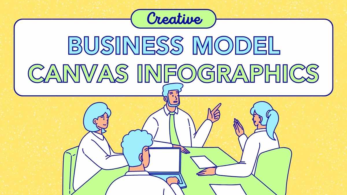 Illustrated Creative Business Model Canvas Infographics - slide 1