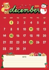 Illustrated December Calendar Planner 1