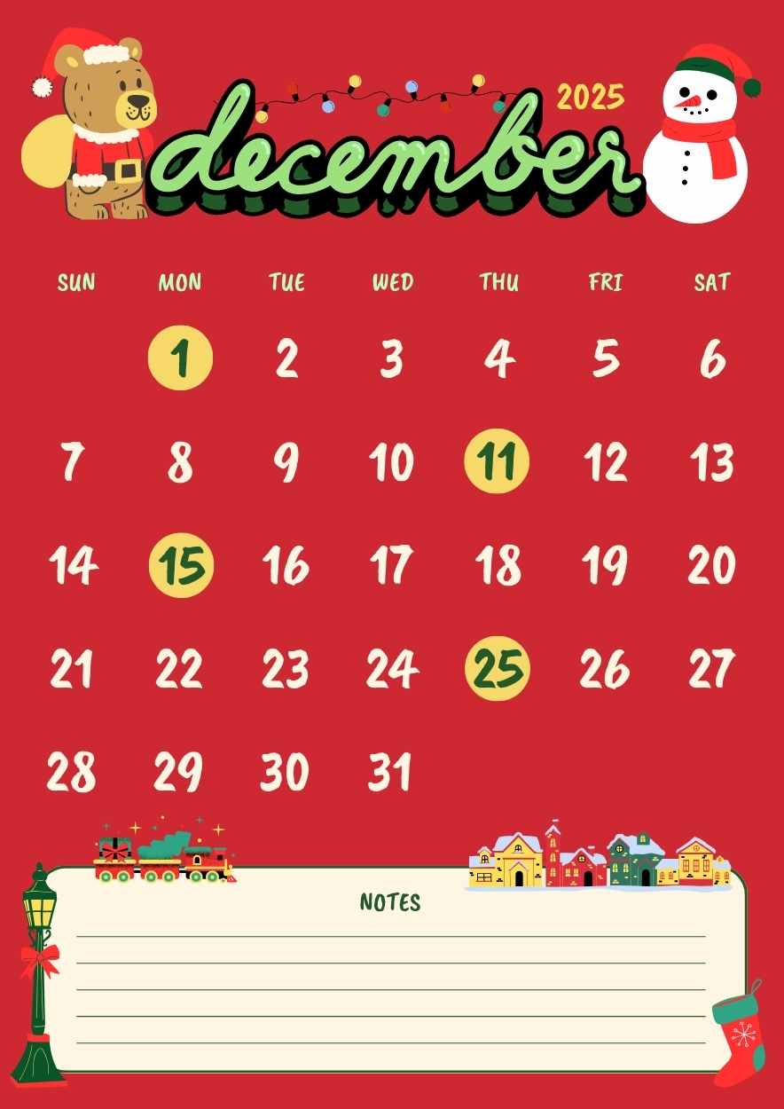 Illustrated December Calendar Planner - slide 1