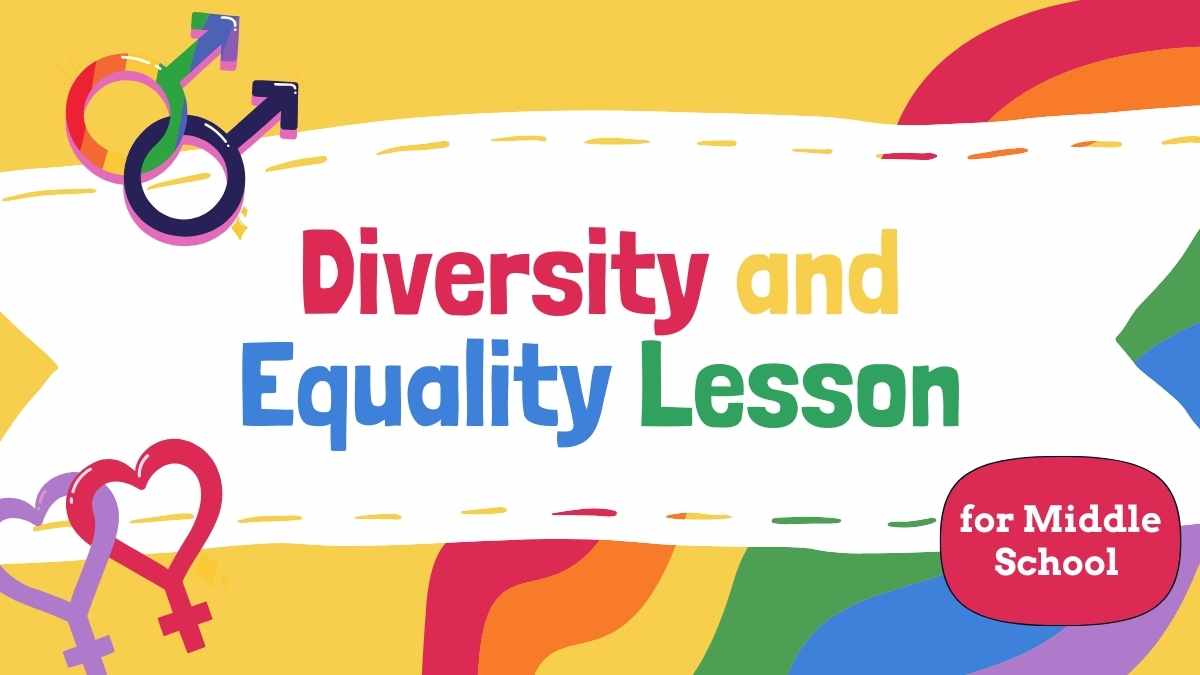 Illustrated Diversity and Equality Lesson for Middle School Slides - slide 1