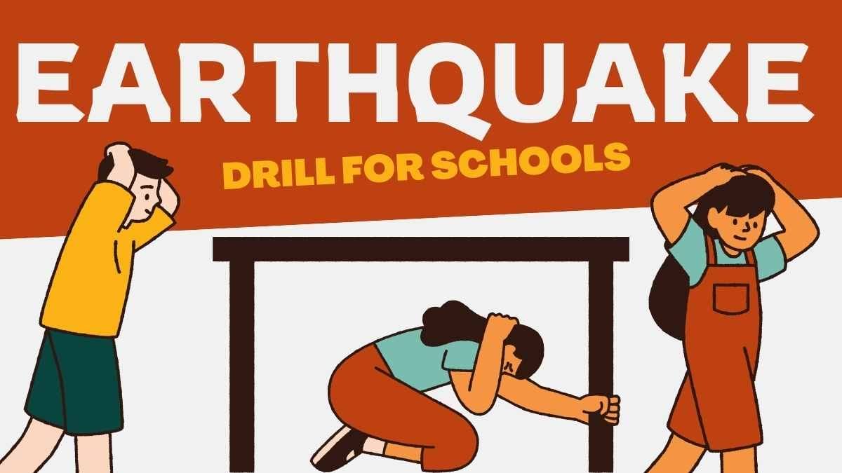 Illustrated Earthquake Drill for Schools - slide 1