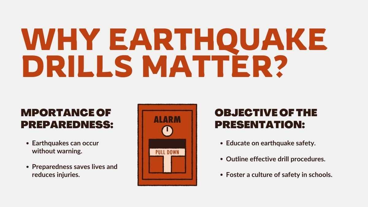 Illustrated Earthquake Drill for Schools - slide 3