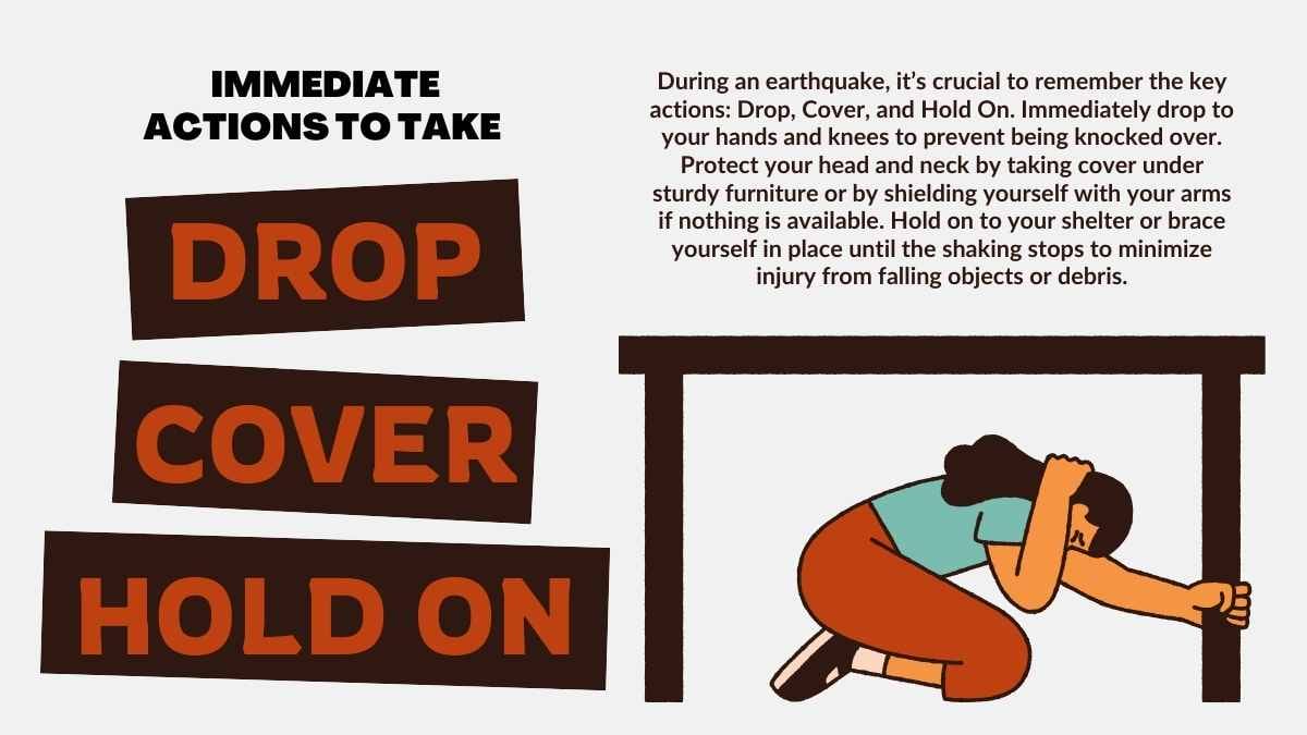 Illustrated Earthquake Drill for Schools - slide 8