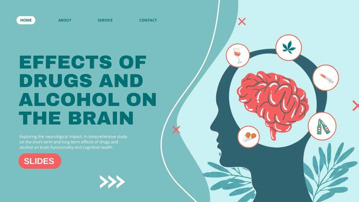 Illustrated Effects Of Drugs And Alcohol On The Brain Slides - slide 1