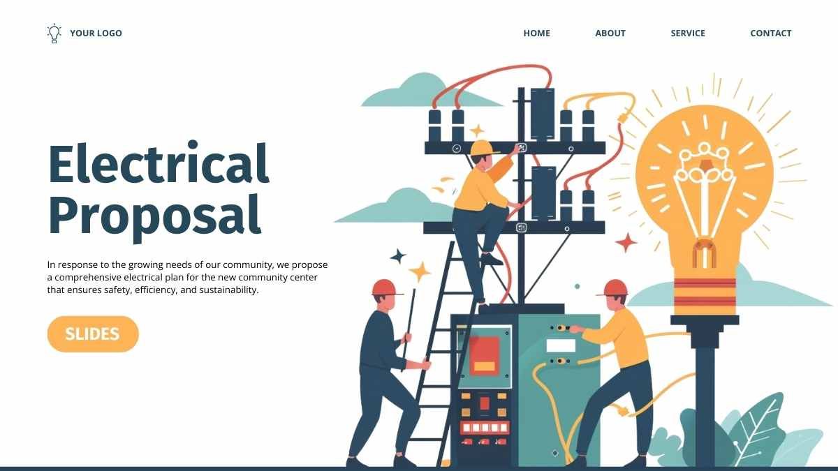 Illustrated Electrical Proposal Slides - diapositiva 1