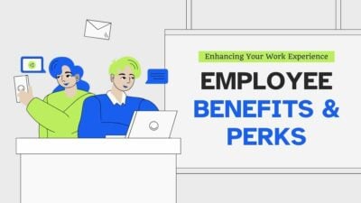 Gray Illustrated Employee Benefits & Perks Slides