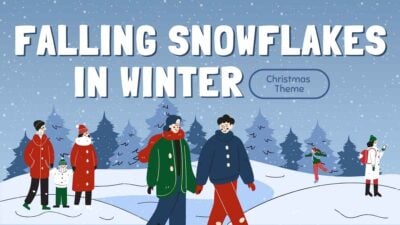 Illustrated Falling Snowflakes in Winter Christmas Theme