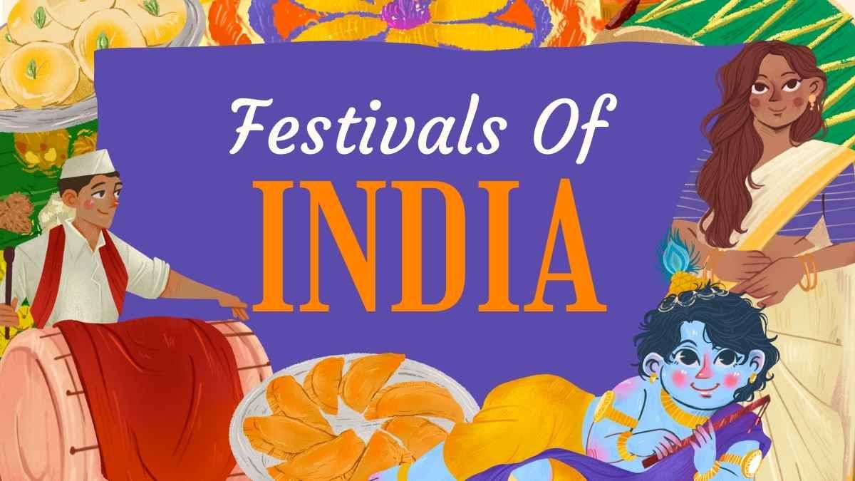 Illustrated Festivals Of India Slides - diapositiva 1