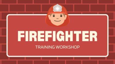 Red Illustrated Firefighter Training Workshop