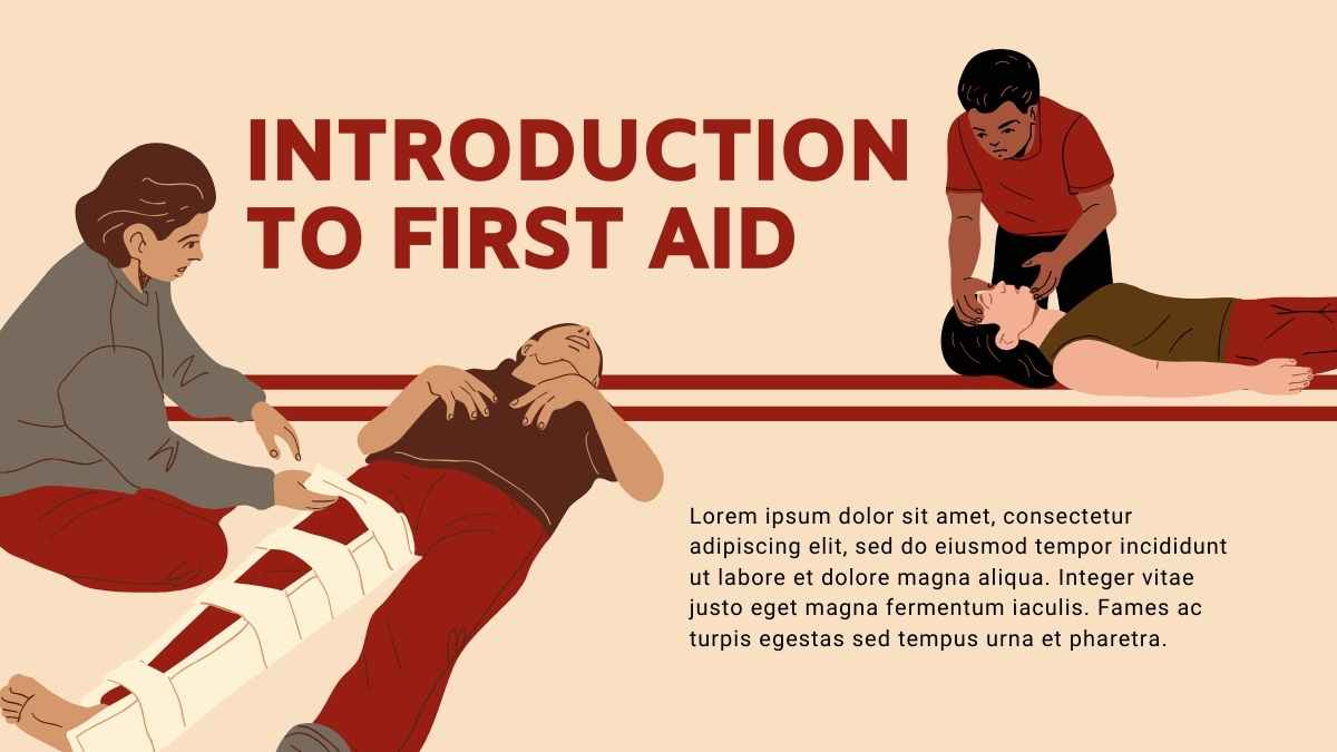 Illustrated First Aid & Medicine Life Skills Red Slides - slide 4