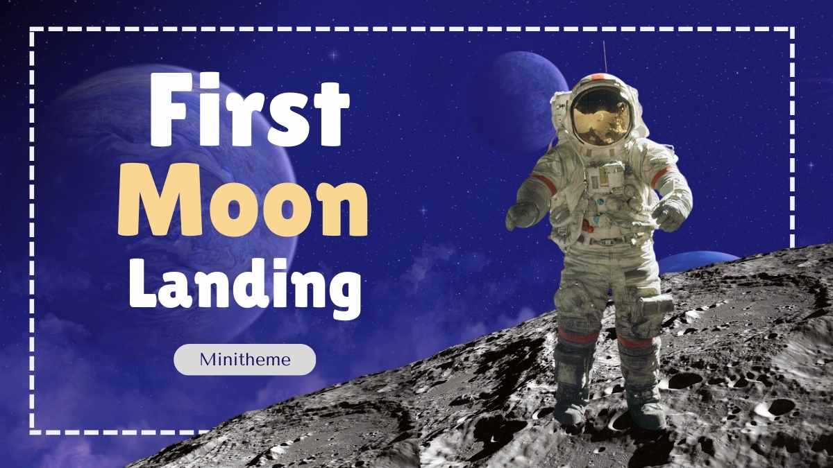 Illustrated First Moon Landing Slides - slide 1