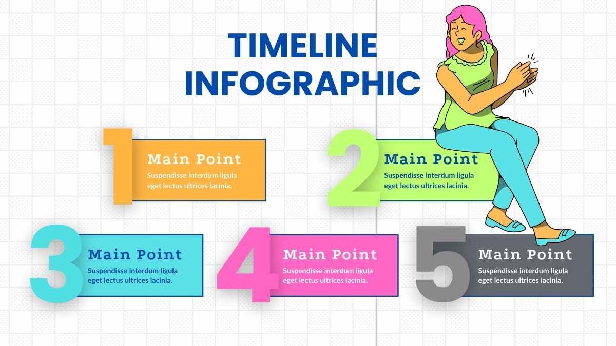 Illustrated Flat Timeline Infographics - diapositiva 9