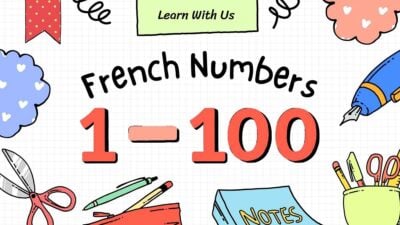 Illustrated French Numbers 1-100 Slides