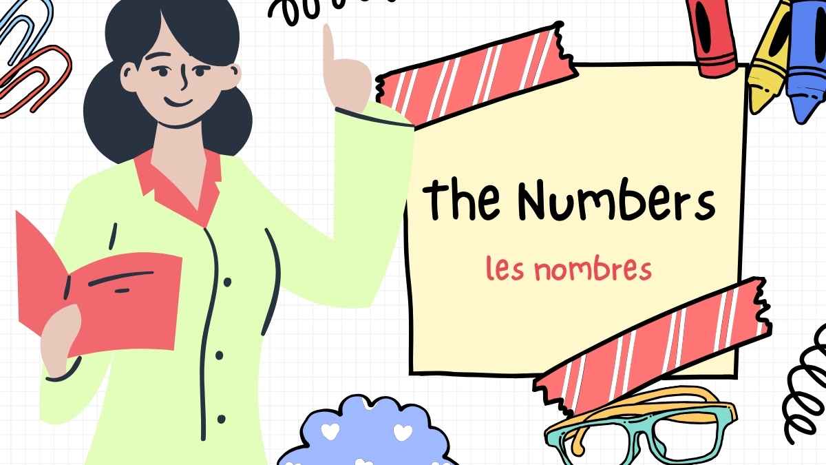 Illustrated French Numbers 1-100 Slides - slide 5