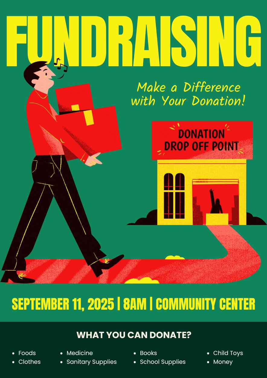 Illustrated Fundraising Poster - slide 1