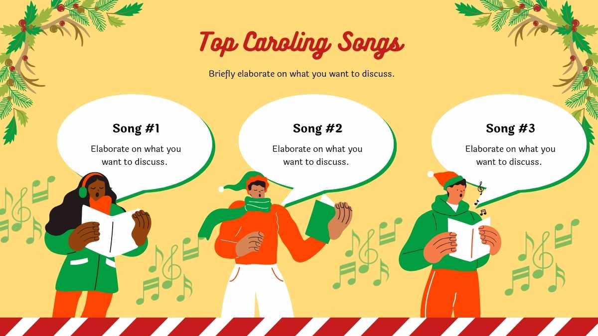 Ilustrado Dia de Cantar Canções de Natal! Apresentações - deslizar 7