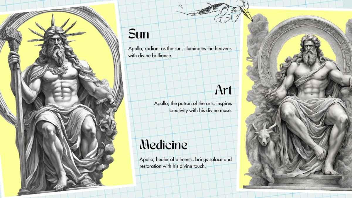 Illustrated Greek God: Apollo Slides - slide 6