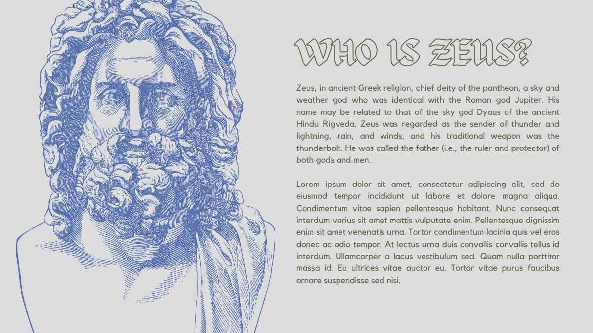 Illustrated Greek God: Zeus Slides - slide 5